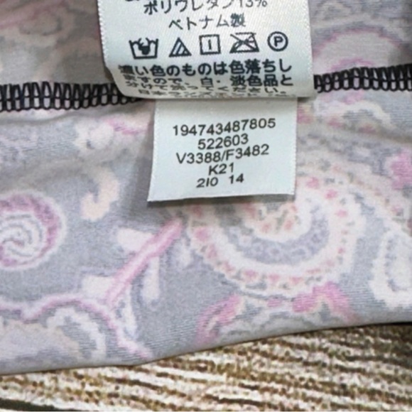 Lands' End Women's Navy Retro Paisley Print Square Neck Tankini Size 14D - Picture 9 of 13